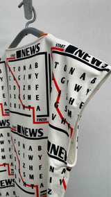 JW Anderson Boatneck Raglan Sleeve Crossword Print Tee