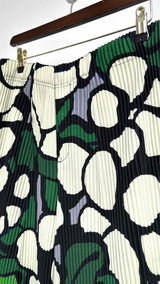 Homme Plisse Bolls Floral Pleated Cropped Wide Pants