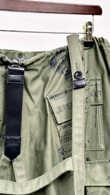 Junya Watanabe MAN X Jean Michel Basquiat Printed Cropped Suspender Pants