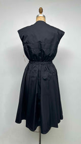 PRADA N/S Logo-applique Renylon Midi Dress