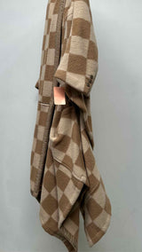 Comme Des Garcons Checker Cut-out Reconstructed Over Coat