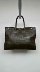Saint Laurent Rive Gauche Embossed-logo Leather Tote Bag