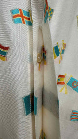 Gianni Versace Flag Embroidered Silk Shirt