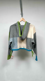 Yan Yan Knits Checked Stand-collar Pullover Sweater