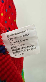 me Issey Miyake L/S Waffle Pleated Printed Mock-neck Top