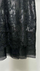 Carolina Herrera Floral Lace Scallop Midi Dress