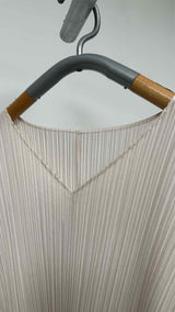 Pleats Please L/S V-neck Pleated Long Dress