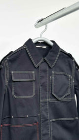 Valentino Shoulder Constructed-stitching Cut-off Jeans