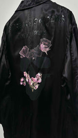 Comme Des Garcons Homme Plus Back-logo Floral Oversized Satin Jacket