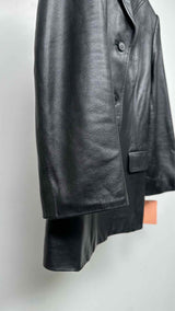 Burberry Tartan-lined Leather Blazer Jacket