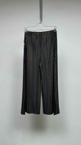 Pleats Please Pleated Stripe Wide Pants