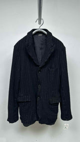 Comme Des Garcons Homme Plus Reflective Pin-stripe Boiled-wool Suits