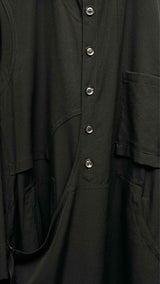 Yohji Yamamoto Pour Homme Bottom-wrapped Paneled Wool Coat