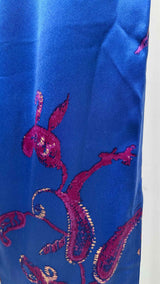 Saint Laurent Paisley Print Tapered Satin Pants