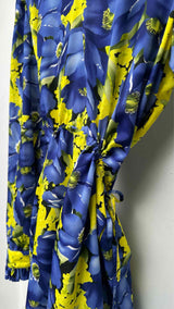 Balenciaga L/S Hybrid Multi-floral Pleated Dress