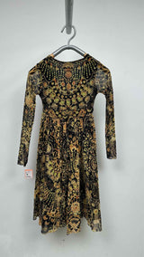 Jean Paul Gaultier L/S Jewelry-printed Mesh Dress