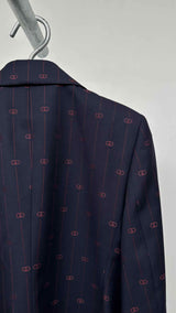 Gucci GG Monogram Pin-stripe Blazer Jacket