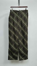 Burberry Plaid Linen Wide Pants