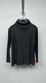 Pleats Please L/S Houndstooth High-Neck Pleated Top