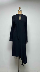 Marni L/S Assymetrical Stitching Bow-scarf Dress