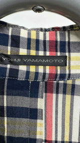 Y's for men Double-breast Plaid Long Light Trench Coat