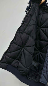 PRADA Re-nylon Shearling Lining Feather Bomber Jacket