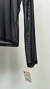 Jean Paul Gaultier L/S Logo Flocked Mesh Top