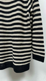 Yohji Yamamoto Pour Homme Border Asymmetrical Round Neck Sweater