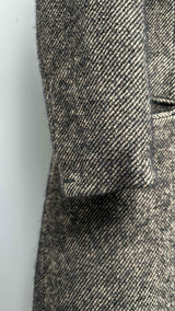 Margiela Double-breast Fuzzy Weave Long Over Coat