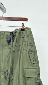 Junya Watanabe MAN X Jean Michel Basquiat Printed Cropped Suspender Pants