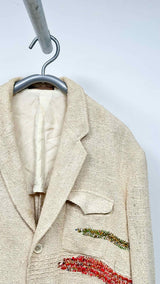 Yohji Yamamoto Pour Homme Raw-silk Tweed Blazer Jacket