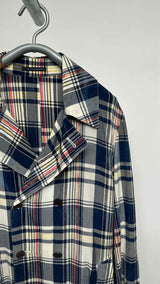 Y's for men Double-breast Plaid Long Light Trench Coat