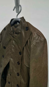 John Galliano Napoleon Leather Layered Blazer Jacket