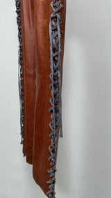 Charlotte Knowles Lace-up Detailed Leather Pants