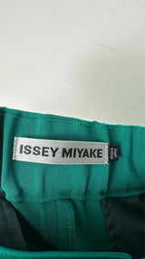 Issey Miyake Pleated-waist Flare Wide Back-slit Wide Easy Pants