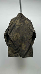 Yohji Yamamoto Pour Homme Leaf-graphic Peach-skin Coat