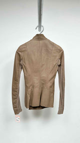 Rick Owens Asymmetrical Knit-hybrid Leather Jacket