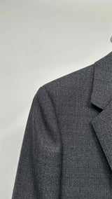 CELINE Plaid Textured Wool Blazer Jacket