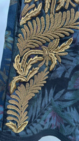 Dries Van Noten Gold Metalic Bullion Wide Embroiderded Shorts