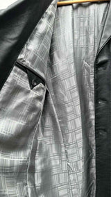 VTMNTS Barcode Long Leather Coat