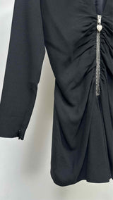 Saint Laurent L/S Heart Zip-up Gathered Bodysuits