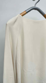 The Row Crepe Long Puff-Sleeve Blouse