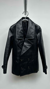 Comme Des Garcons Homme Plus Faux-leather Pea Coat