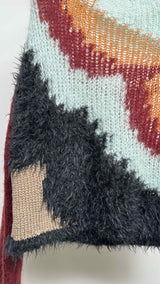 Dries Van Noten Color Blocking Lose Knit Mohair Sweater