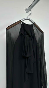 Saint Laurent L/S Silk Layered Mini Tulle Dress