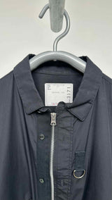 Sacai X Thomas Mason Zip-up Poplin Shirt