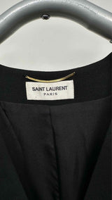 Saint Laurent L/S Heart Zip-up Gathered Bodysuits