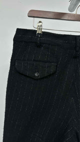 Comme Des Garcons Homme Plus Reflective Pin-stripe Boiled-wool Suits