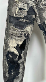 Hysteric Glamour Boro-patchwork Snake-print Jeans