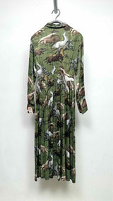 Alena Akhmadullina L/S Printed Satin Maxi Shirt Dress